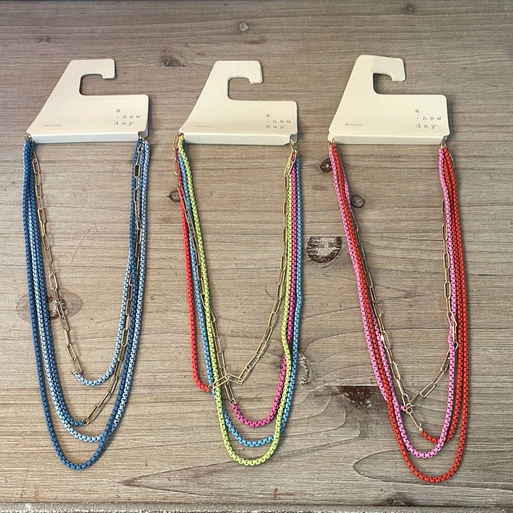 NWT A New Day Matte Spray Chain Multi-strand Necklaces